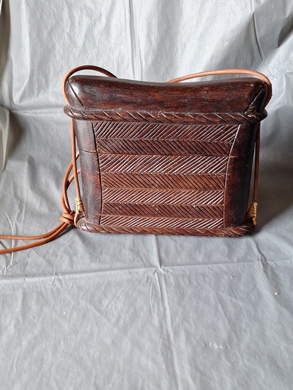 Vintage Original Wooden Crossbody Bag
